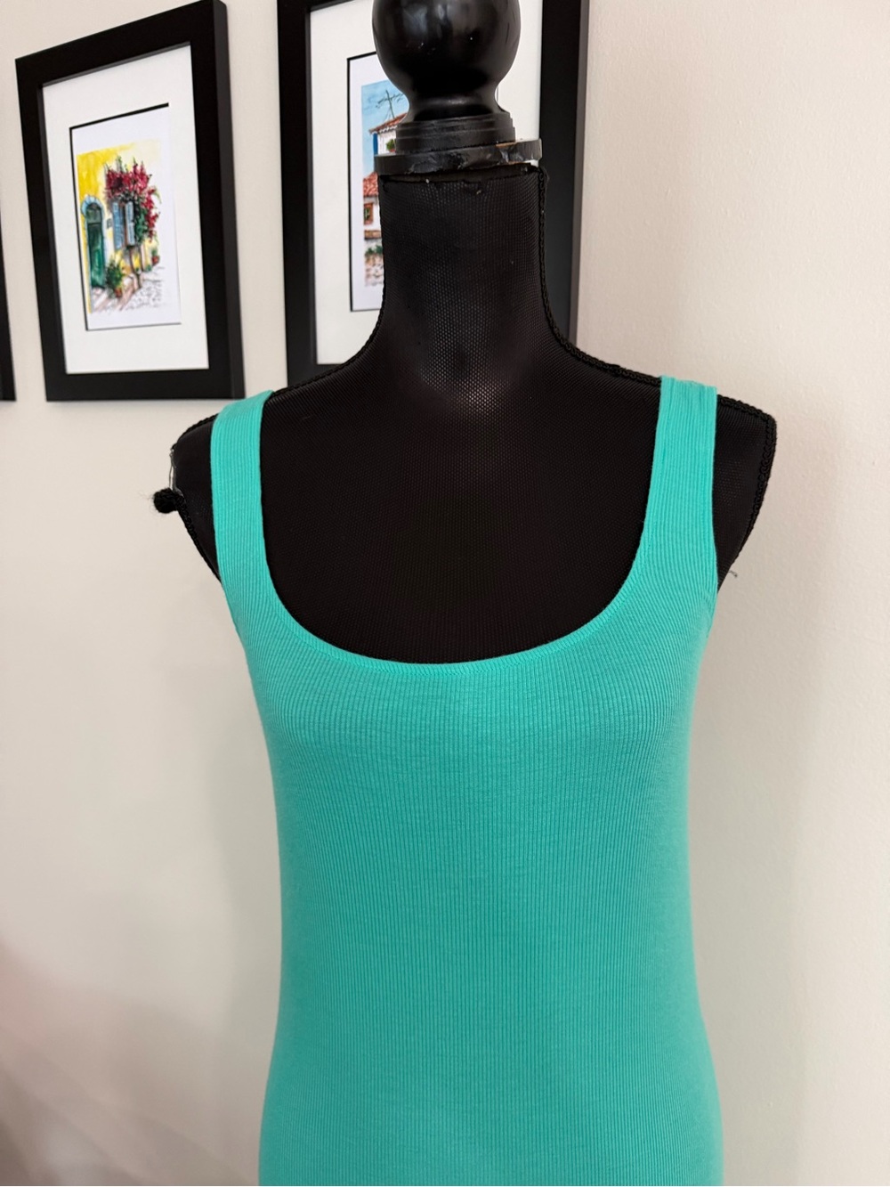 NWT Becca Women’s Teal Scoop Neck Sleeveless Maxi Dress M - Picture 2 of 9